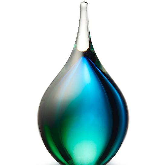 Druppel klein blauw-groen